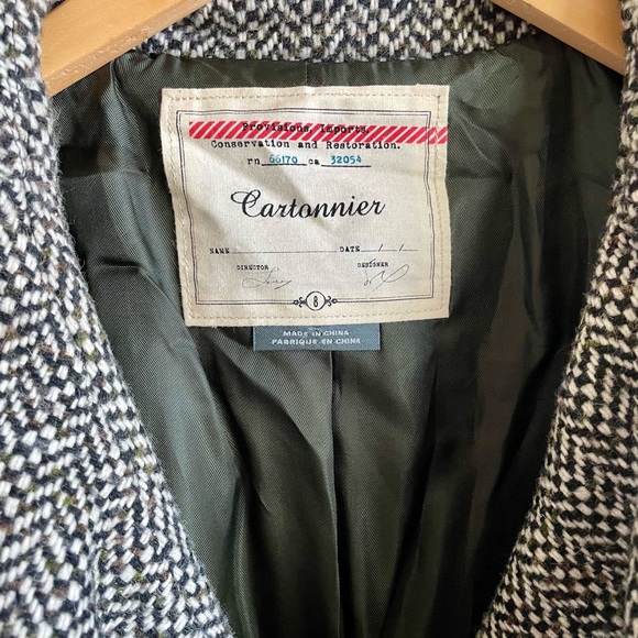 Anthropologie Cartonnier Enduring Tweed Wool Coat - Picture 6 of 9